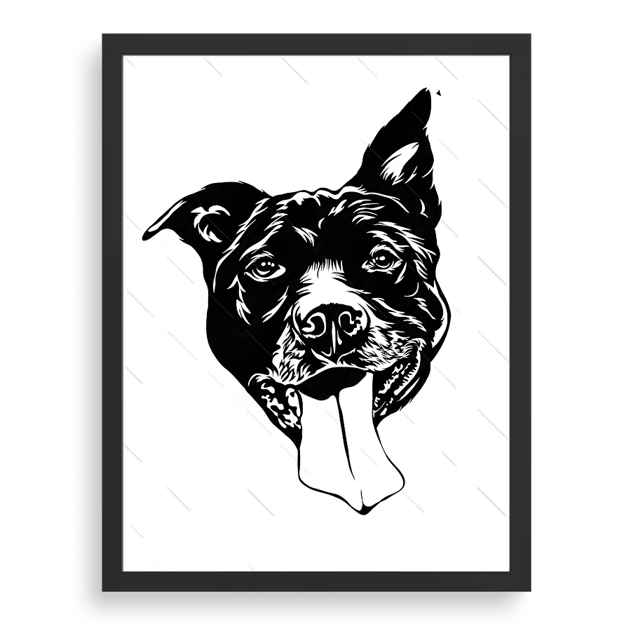 Custom Pet Portrait - Black White Art Style