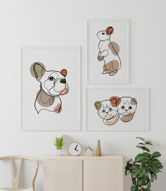 Custom Pet Portrait - Line Art Style