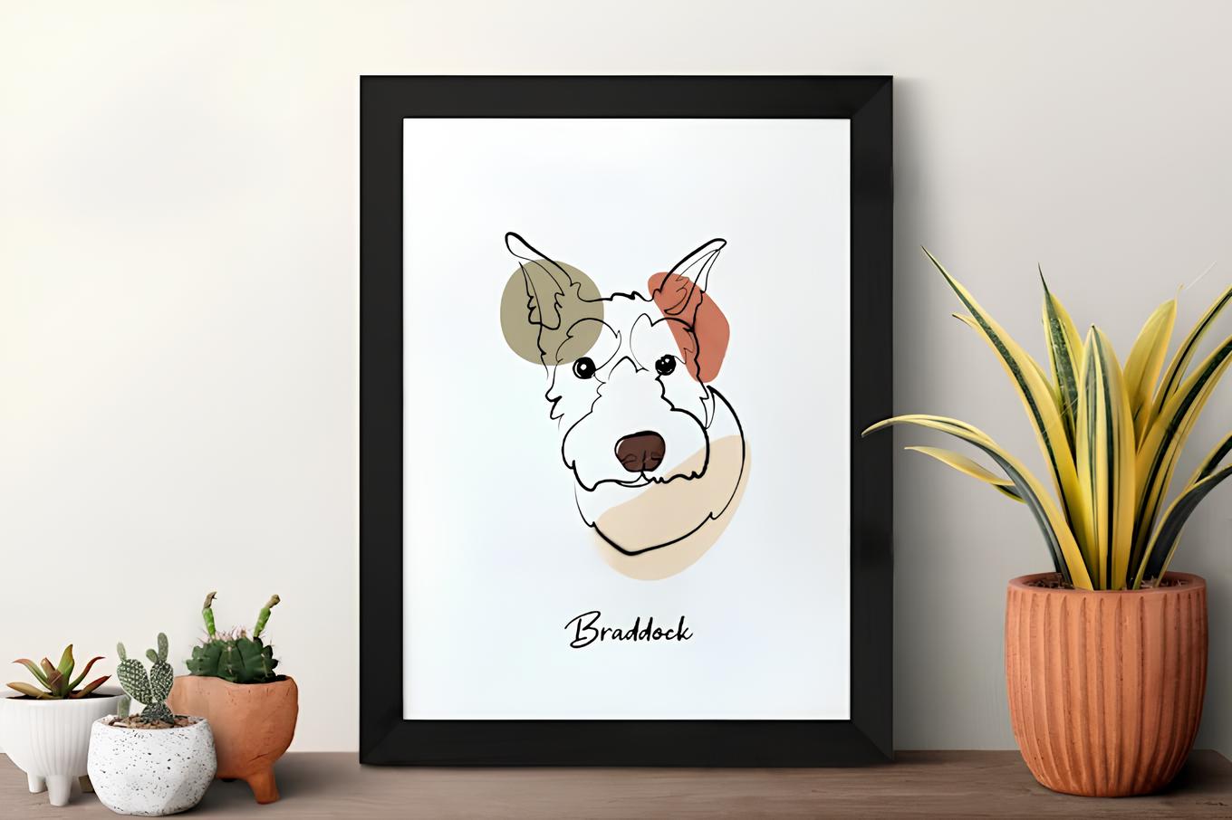 Custom Pet Portrait - Line Art Style