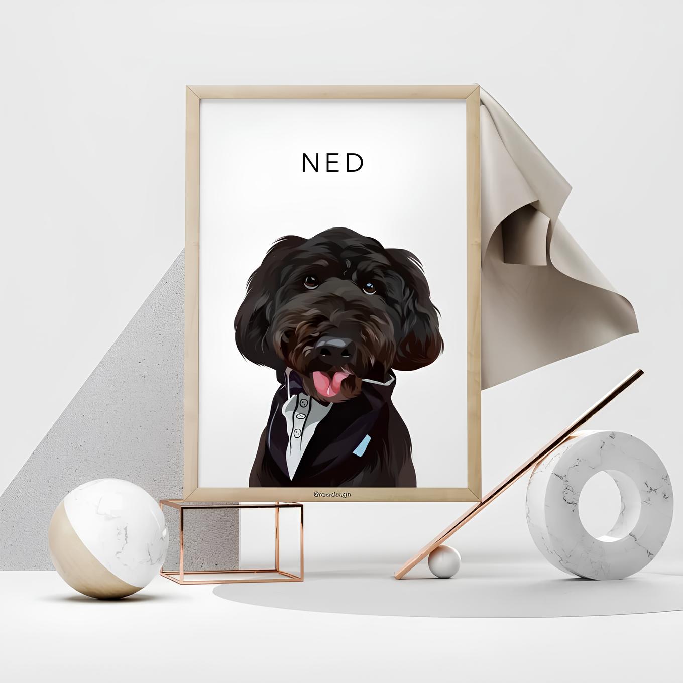 Custom Pet Portrait - Modern Art Style